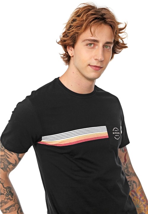 Camiseta Rip Curl Fine Stripe Preta