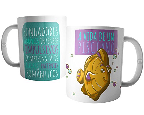 Caneca Signo de Peixes - a Vida de Pisciano