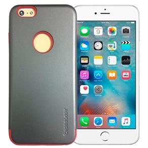 Capa Case Resistente Duas Cores Smartphone Iphone 6 Plus - Cinza e Vermelho