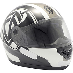 Capacete Fé Spike Preto e Branco