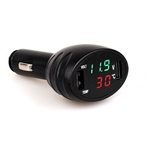 JIA Car LED termômetro digital voltímetro Auto Dual USB Charger Battery Monitor medidor de temperatura Meter