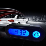 Car Mini Eletrônico Relógio Tempo Assista Auto Painel Clocks Luminous Termômetro preto Digital Acessórios para Viatura