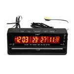 2x Monitor De Tensão Do Carro Medidor De Temperatura Termômetro Relógio Display TS-7010V
