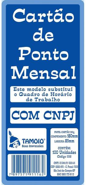 Cartão de Ponto Mensal com CNPJ 100 Unid Tamoio