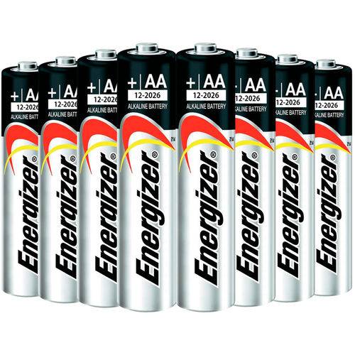 Cartela com 8 Pilhas Alcalinas Aa 1,5v Energizer