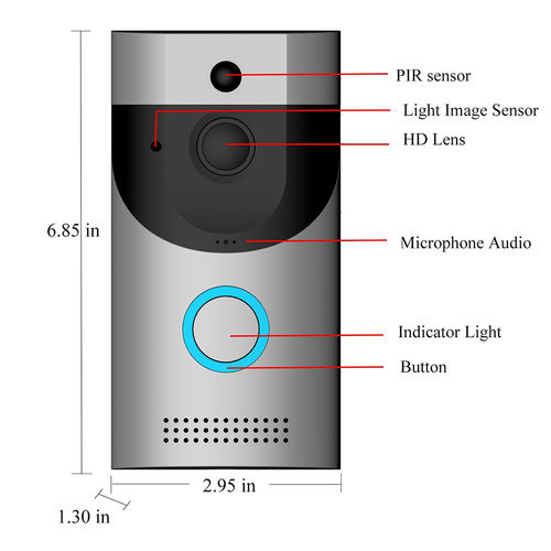 Casa inteligente WiFi Doorbell Anel de vídeo sem fio da câmera do telefone de Bell Intercom
