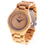 Casais redear Calibração de bambu Madeira relógio de quartzo para o Office Casual Relógio de pulso