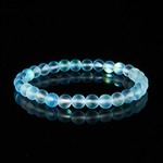 Casal Mulheres Homens fosco Moonstone Glass Bead Pulseira Pedra Jóias Acessórios