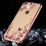 Case Capa Moda Bling Diamante de luxo Phone Case Super Fina Flor macia TUP para o iPhone 5 6 6S 7 Plus