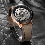 Waterproof Calendar Watch Men's Casual Fashion Leather Belt Large Dial Watch