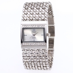 BLU Casual mulheres Girl Fashion Exquisite Praça de cristal pulseira de relógio de quartzo Wristwatch