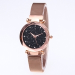 Casual Romantic Starry Sky pulso Magnet Assista Rhinestone Leather Designer Ladies Relógio