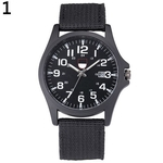 Casual Sports Men Militar Strap Strap Round Dial Data Quartz Relógio De Pulso