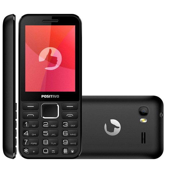 Celular Positivo P28B 32 MB Dual Chip Tela 2,8" Câmera VGA Bluetooth Rádio FM Preto