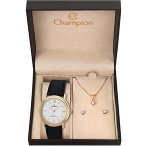 Champion Feminino Dourado Couro com Colar e Brincos Ch22279w