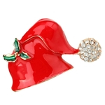 Chapéu De Natal Broche Vintage Esmalte Vermelho Natal Cachecol Lapela Pino Ornamentos