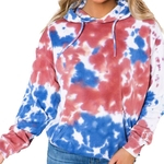 Chegada Nova Mulheres Hoodie Tie Dye Imprimir moletom com capuz manga comprida solta pulôver Mulheres Tops Casual