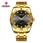 Chenxi fonte da marca cruz bens de fronteira luminosa impermeável relógio de quartzo relógio de ouro 8201 NOVO