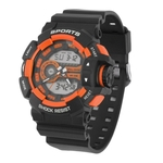 Choque Resista Digital Rubber Band Esporte Data Cron?metro LED Men rel¨®gio de pulso