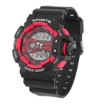 Choque Resista Digital Rubber Band Esporte Data Cron?metro LED Men rel¨®gio de pulso