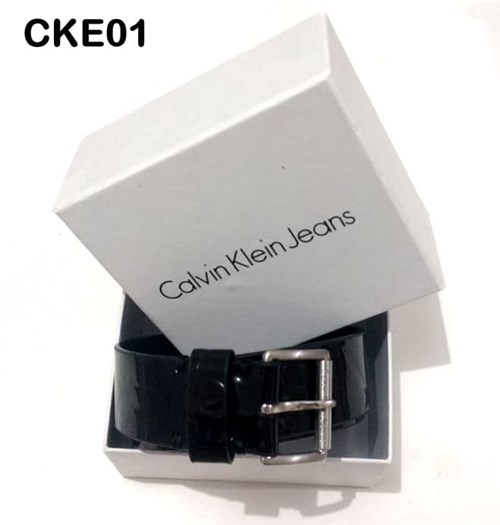 Cinto Calvin Klein Cinto de Couro Masculino (Preto, 95)