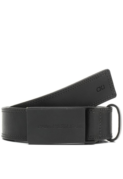 Cinto Couro Calvin Klein Jeans Liso Preto