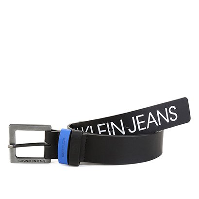 Cinto Couro Calvin Klein Silk Logo Masculino