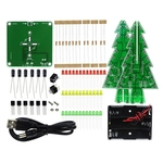 CLAITE DIY Kit Árvore de Natal Colorida Tricolor Presente Presente MerryChristmas LED Água Luz Natal Flash Peças Eletrônicas DIY