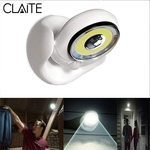 CLAITE 3 W LED PIR Sensor de Movimento Luz Noturna Alimentado por Bateria Gira 360 Graus Luz de Rua Sem Fio para Pátio da Parede de Casa DC6V