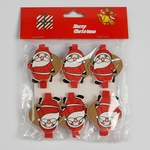 Clipes 6pcs Natal Mini clipes Clothespin Pictures Papel de madeira Nota Christmastree boneco de neve da rena de Papai Noel