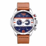 Moda Masculina CURREN Grande Rodada Dial relógio de quartzo para o desgaste Outdoor Sports