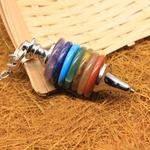 Colorido Unisex Faux Crystal 7 Chakra Pendulum Pendant Ornament Presente De Aniversário