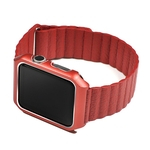 Compatível com Apple Watch Banda 42 44 milímetros forte couro fecho magnético
