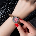 Completa Diamante Céu Estrelado Rose Gold Tassel Strap Moda Feminina Relógio De Quartzo