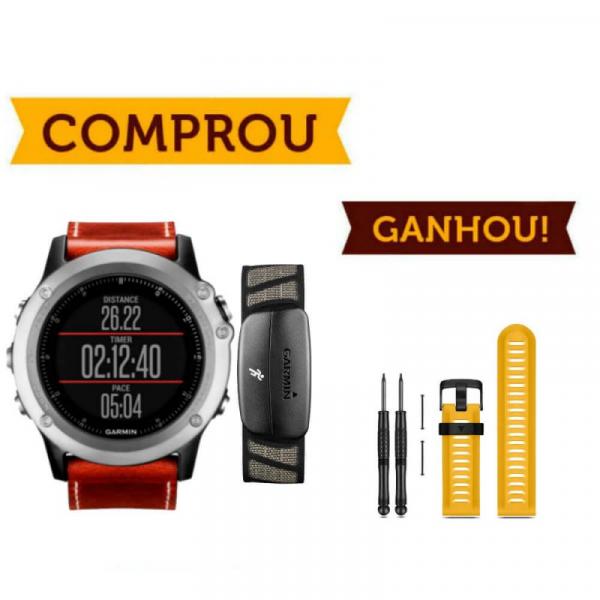 Compre Relógio Multiesporte Garmin Fenix 3 Safira e Ganhe Pulseira de Silicone Amarela