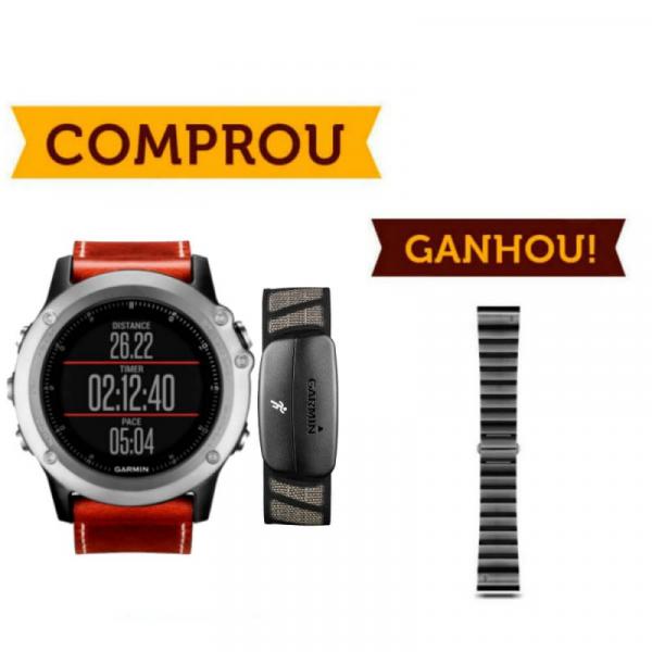 Compre Relógio Multiesporte Garmin Fenix 3 Safira HRM-Run e Ganhe Pulseira de Metal