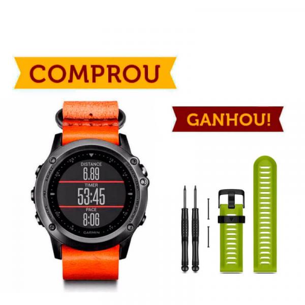 Compre Relógio Multiesporte Garmin Fenix 3 Safira Nato e Ganhe Pulseira de Silicone Verde