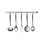 Conjunto com 6 Utensílios para Cozinha em Inox com Suporte