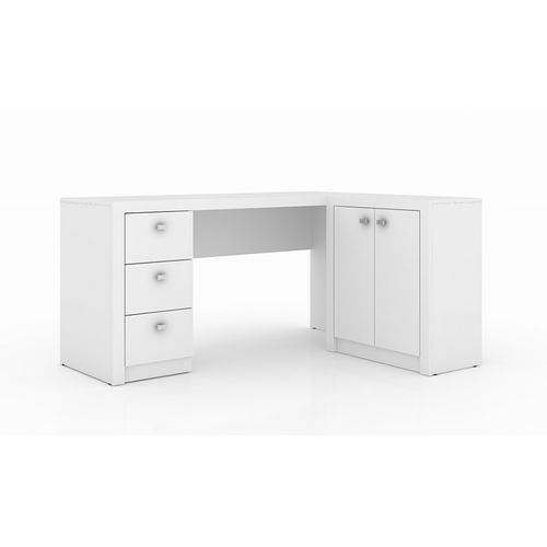 Conjunto Mesa com Balcão para Home Office Branco - Tecno Mobili