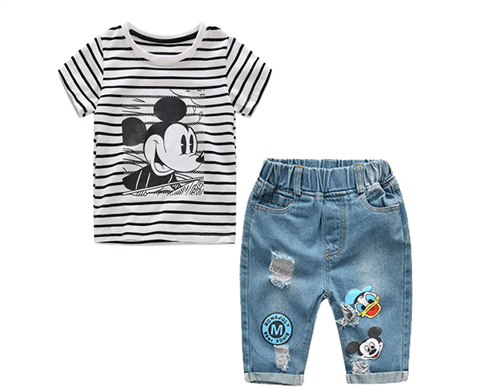 Conjunto Mickey Preto e Branco (12M)