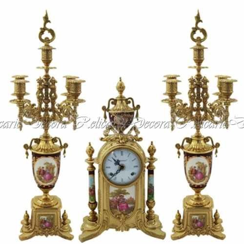 Conjunto Relogio Garniture C 02 Candelabros Alta Qualidade