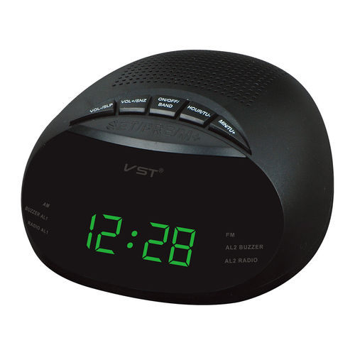 Controlado-despertador LED relógio com rádio e Snooze função presente Decoração Especificação Europeia 13,5 * 6,5 * 13,5 cm
