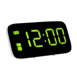 Controle de voz LED Despertador Relógio eletrônico Snooze Night Display Green