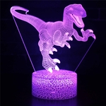Cool 3D Lamp Night with Touch Control Noite Dinosaur USB Luz Multicolor LED Lighting Christmas Gift Início Deacor