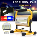 3 Cores Recarregável 100 W Portátil LED Holofote Luz de Trabalho 100 LED Holofote Luz de Trabalho Lâmpada de Acampamento Iluminação Ao Ar Livre