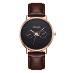 Correia do relógio YOLAKO moda ultra-fino relógio de pulso de quartzo de negócios dos homens simples