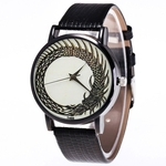 Couro com casca preta relógio de quartzo homens e mulheres relógios Quartz WatchT460