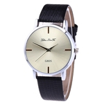 Couro com o escudo de prata relógio de quartzo homens e mulheres relógios Quartz WatchG805