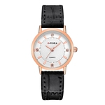 Relógios de couro Vestido de cristal Relógios de pulso de quartzo Relógio Presentes para homem Mulher Redbey