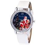 Couro ¨¢rvore ZLF0069 Lady Natal rel¨®gio pulseira de quartzo